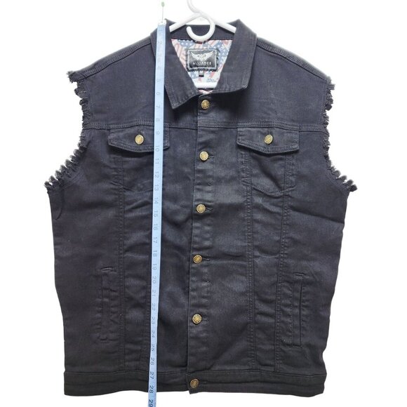 Denim Mens Sleeveless Vest Jacket Size Medium By Alliance Fashion - Picture 4 of 7